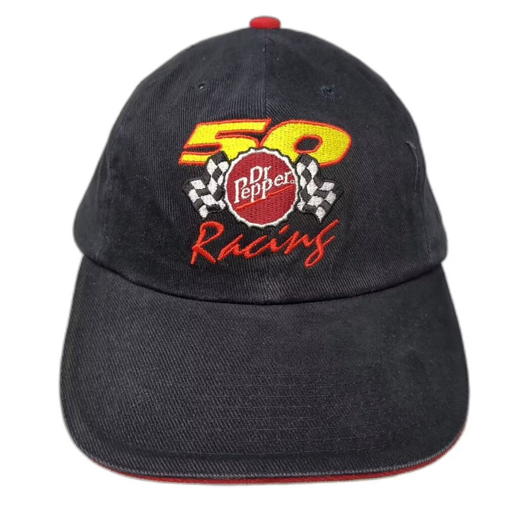 Stylemaster Dr Pepper Racing 50 Baseball Cap Black One Size Adjustable Hat